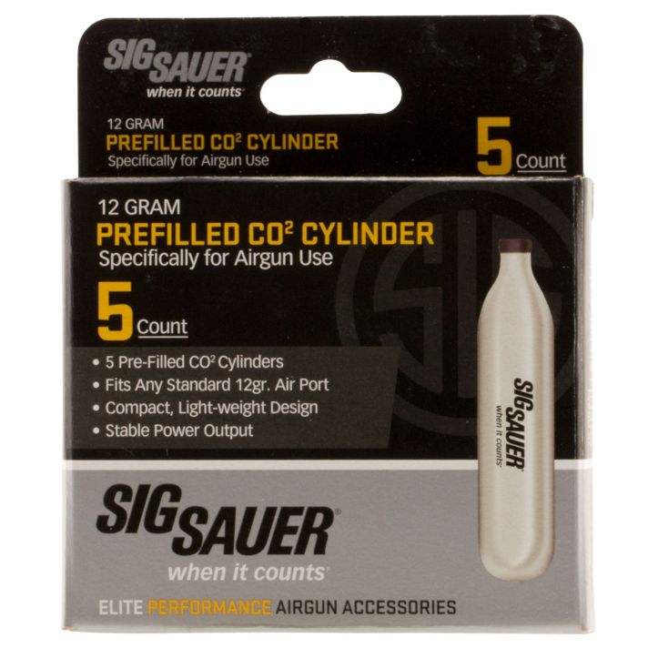 Sig Sauer Airguns AC125 CO2 Cylinders 12 gram 5 Per Pack