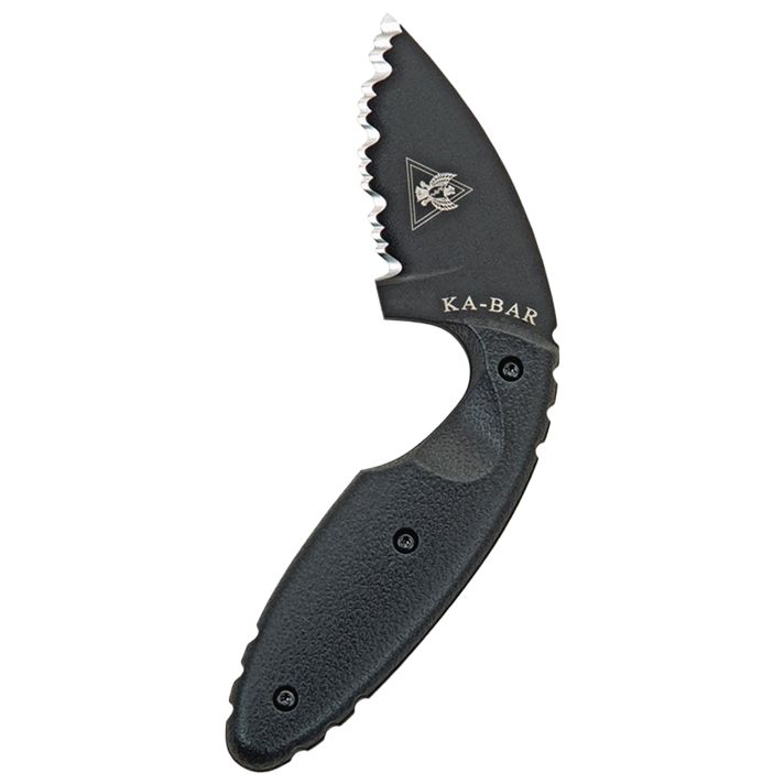 Ka-Bar 1481 TDI Law Enforcement 2.31" Fixed Drop Point Serrated Black AUS-8A SS Blade, Black Zytel Handle, Includes Belt Clip