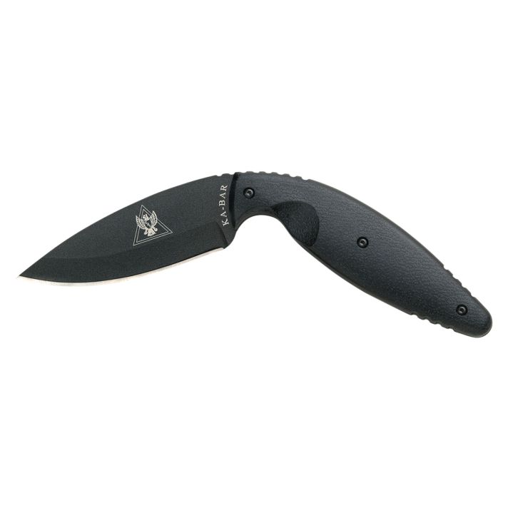 Ka-Bar 1482 TDI Law Enforcement Large 3.69" Fixed Drop Point Plain Black AUS-8A SS Blade, Black Zytel Handle, Includes Belt Clip/Sheath