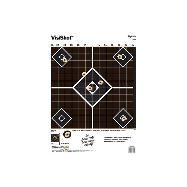 Champion Targets 45804 VisiShot5-Diamond Paper Hanging Pistol/Rifle 13" x 18" Black/White 10 Pack