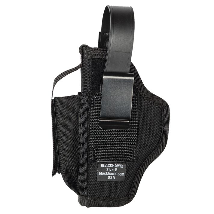 Blackhawk 40AM05BK Multi-UseIWB/OWB Size 05 Black Cordura Nylon Belt Clip Fits Large Semi-Auto Fits 3.75-4.50" Barrel Ambidextrous