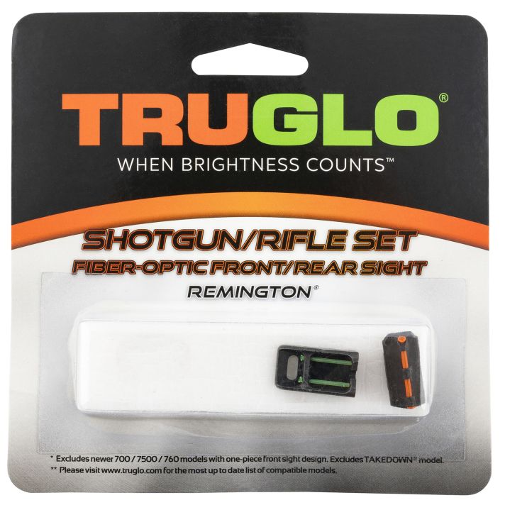 TruGlo TG110W Fiber-Optic Sights For RemingtonBlack | Red Fiber Optic Front Sight | Green Fiber Optic Rear Sight