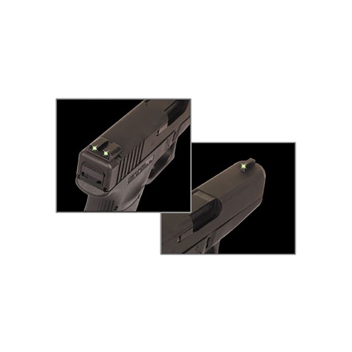 TruGlo TG231G1 TritiumGreen Tritium Front & Rear/Black Nitride Fortress Frame, Compatible w/Glock 9mm Luger/40 S&W, Front Post/Rear Dovetail Mount