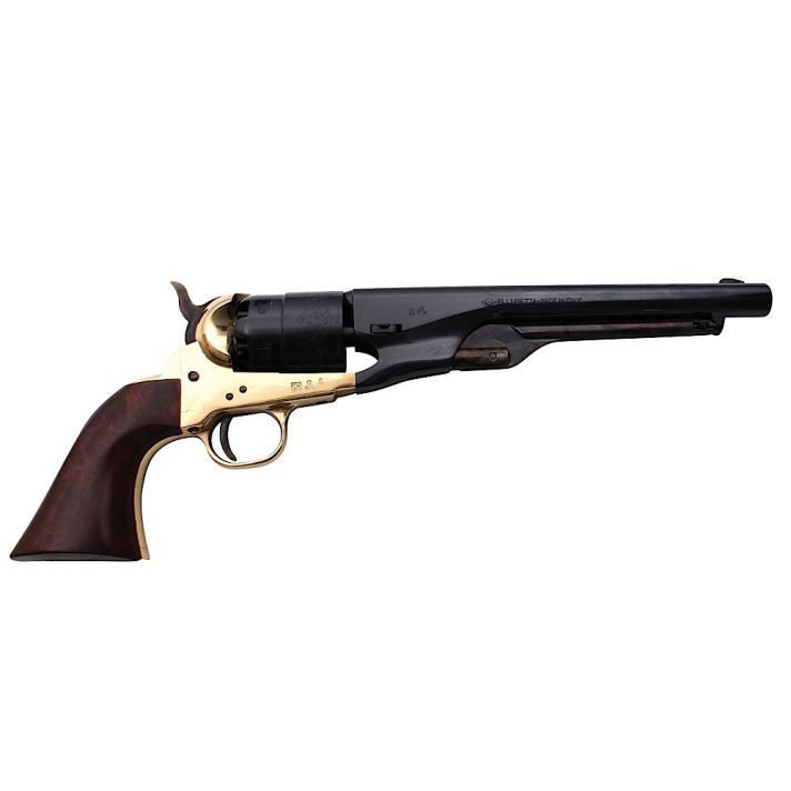 Traditions FR18601 1860 Army Break Open 44 Cal #11 Percussion 8" 6 Shot Brass Frame Blued Barrel & Cylinder Walnut Grip