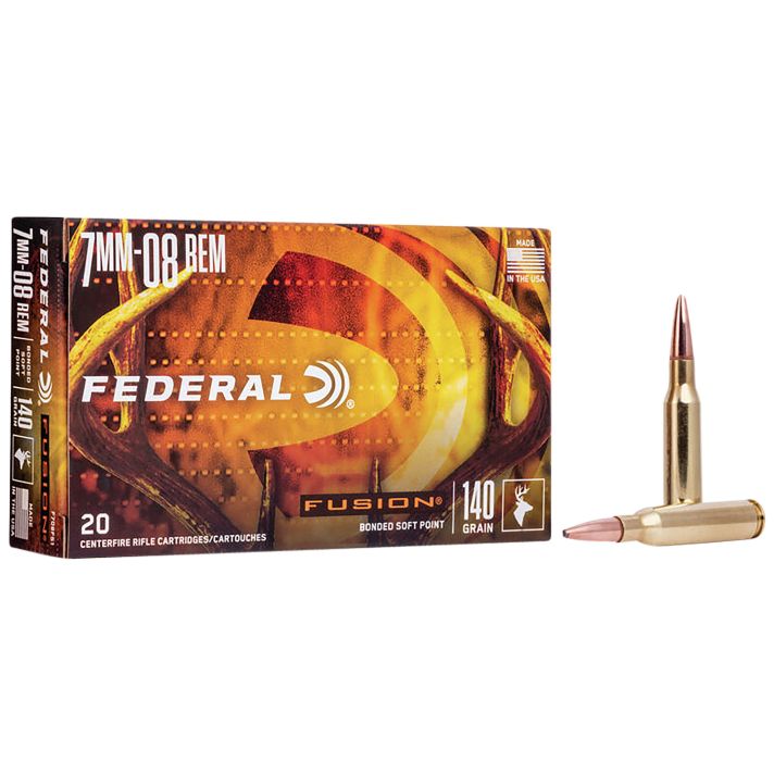 Federal F708FS1 Fusion7mm-08Rem 140gr Bonded Soft Point 20 Per Box/10 Case