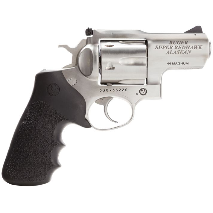 Ruger 5303 Super Redhawk Alaskan 44 Rem Mag2.50" Barrel 6rd Cylinder, Satin Stainless Steel, Hogue Tamer Monogrip, Transfer Bar Safety