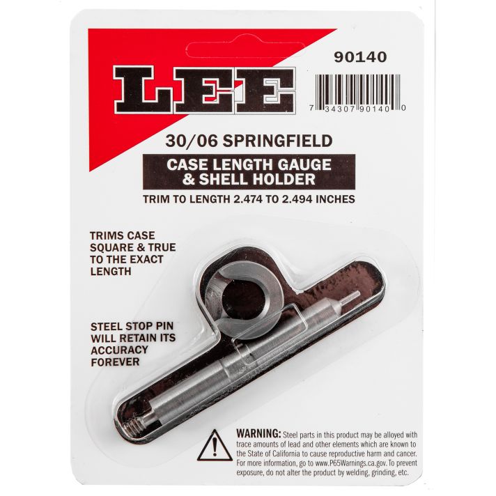 Lee Precision 90140 Case Length Gauge30-06 Springfield Steel Works With Zip Trim Includes Shell Holder