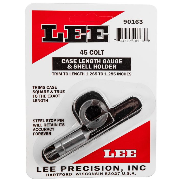 Lee Precision 90163 Case Length Gauge45 Colt (LC) Steel Works With Cutter/Lock Stud Includes Shell Holder