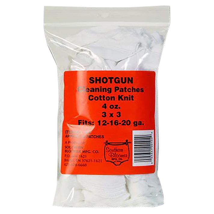 Southern Bloomer 104 Cleaning Patches12/16/20 Gauge Shotgun Cotton 85/Bag