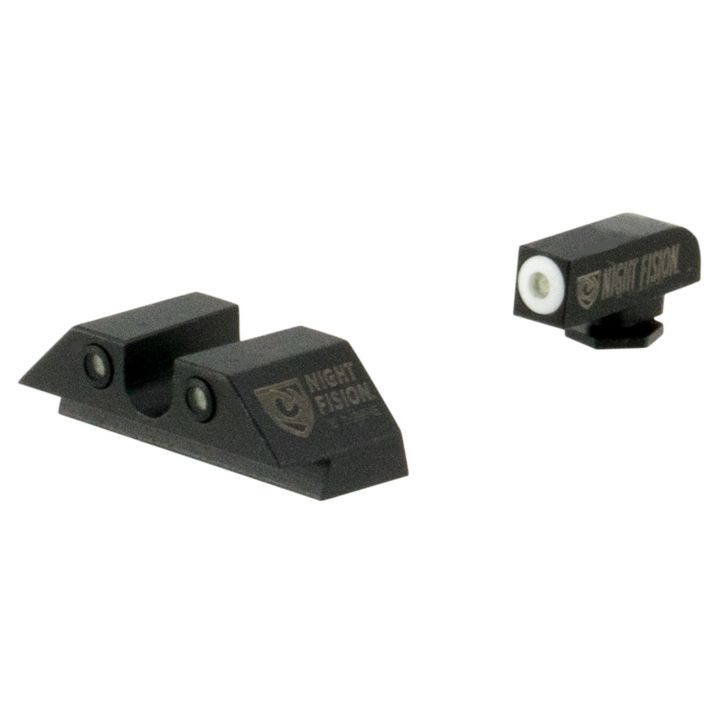 Night Fision GLK001007WGZ Tritium Night Sights For GlockGreen Tritium White Outline Front Sight- Green Tritium Black Outline Rear Sight Glock 17/17L/19/22