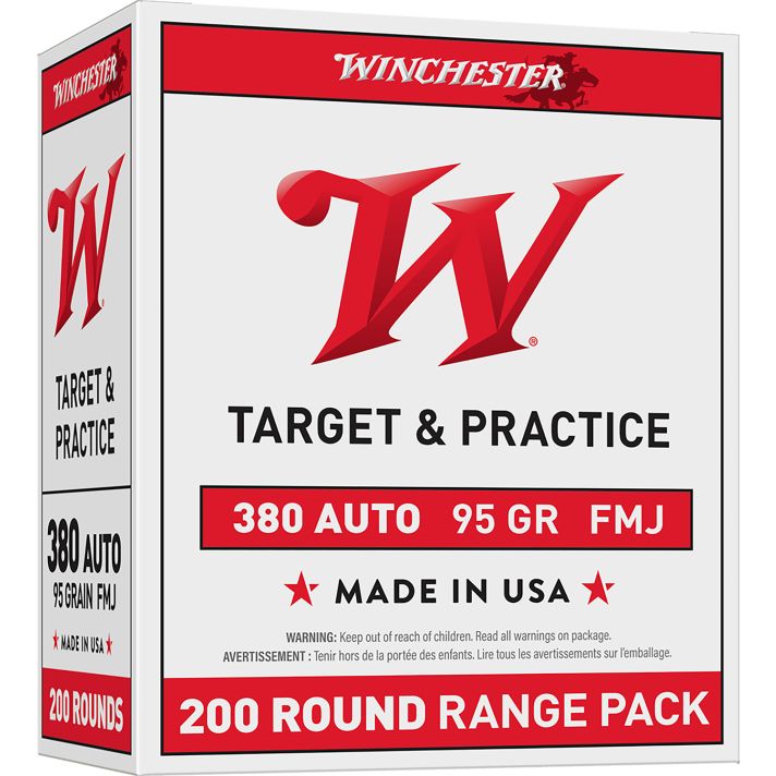 Winchester Ammo USA380W USA380ACP 95gr Full Metal Jacket 200 Per Box/5 Case