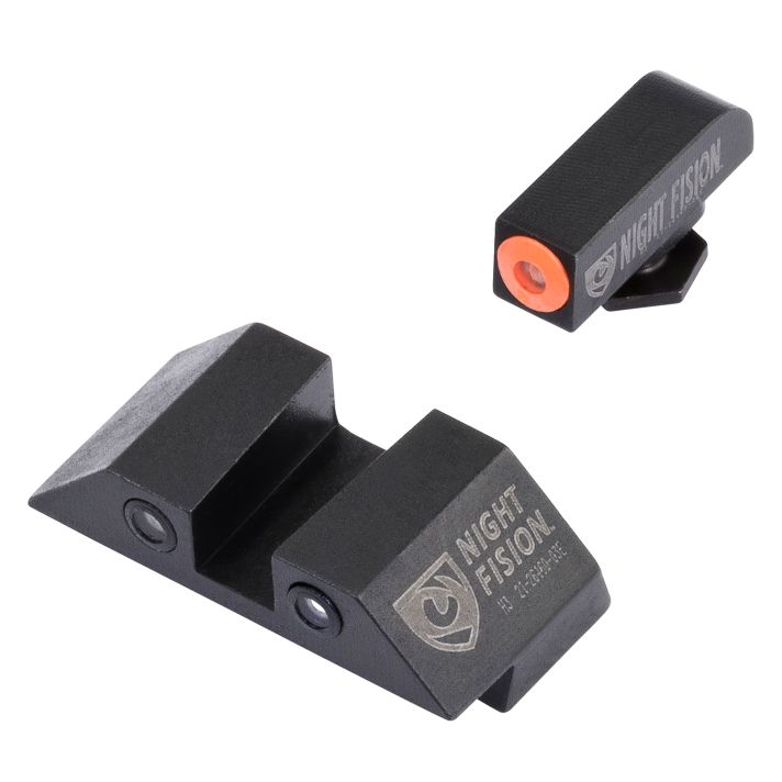 Night Fision GLK003003OGZ Tritium Night Sights For GlockGreen Tritium Orange Outline Front Sight- Green Tritium Black Outline Rear Sight Glock 42/43/43X