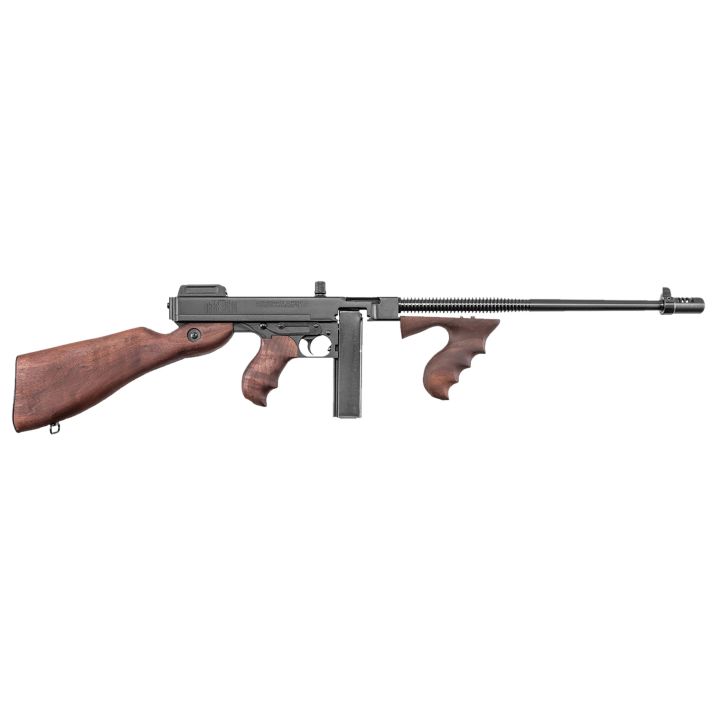 Thompson T1 1927A-1 Deluxe 45 ACP Caliber with 16.50" Barrel, 20+1 Capacity (Stick), Blued Metal Finish, American Walnut Stock Wood Grip Right Hand