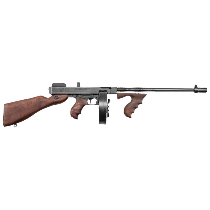 Thompson T1D 1927A-1 Deluxe 45 ACP Caliber with 16.50" Barrel, 10+1 Capacity (Drum), Blued Metal Finish, American Walnut Stock Wood Grip Right Hand