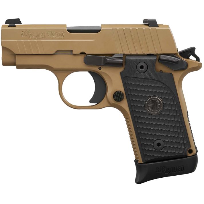 Sig Sauer 238380ESCPN P238 Micro-Compact Emperor Scorpion 380 ACP 2.70" 6+1 & 7+1 Flat Dark Earth Hardcoat Anodized Flat Dark Earth Nitron Stainless Steel Black Hogue G10 Piranha Grip