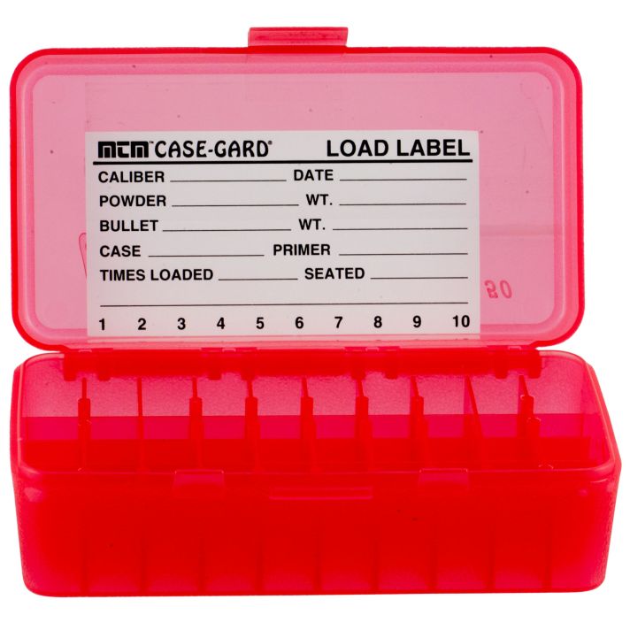 MTM Case-Gard P504429 Ammo Box Flip-Top Multi Caliber Clear Red Polypropylene 50rd