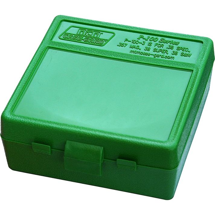 MTM Case-Gard P100310 Ammo Box Flip-Top Multi Caliber Green Polypropylene 100rd