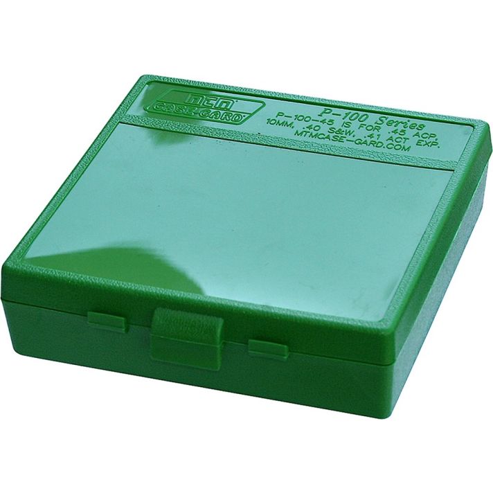 MTM Case-Gard P100910 Ammo Box Flip-Top Multi Caliber Green Polypropylene 100rd