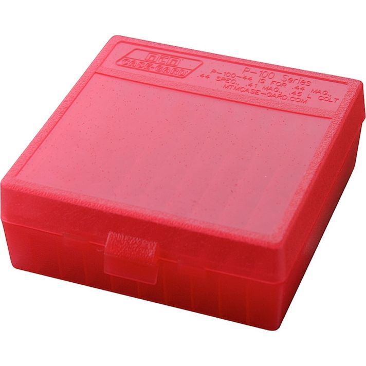 MTM Case-Gard P1004429 Ammo Box Flip-Top Multi Caliber Clear Red Polypropylene 100rd