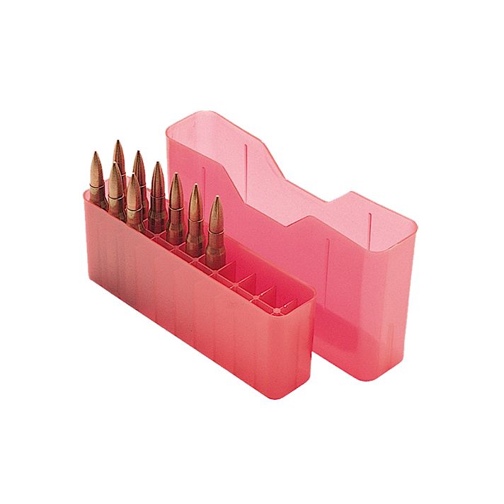 MTM Case-Gard J20XS29 Slip-Top Ammo BoxMulti-Caliber Clear Red Polypropylene 20rd