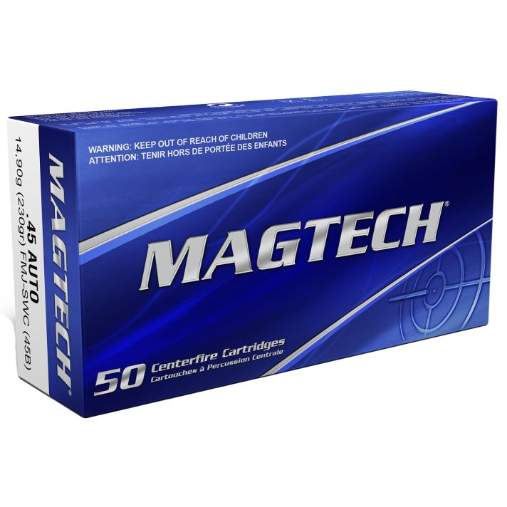 Magtech 45B Range/Training45ACP 230gr Full Metal Jacket Semi Wadcutter 50 Per Box/20 Case