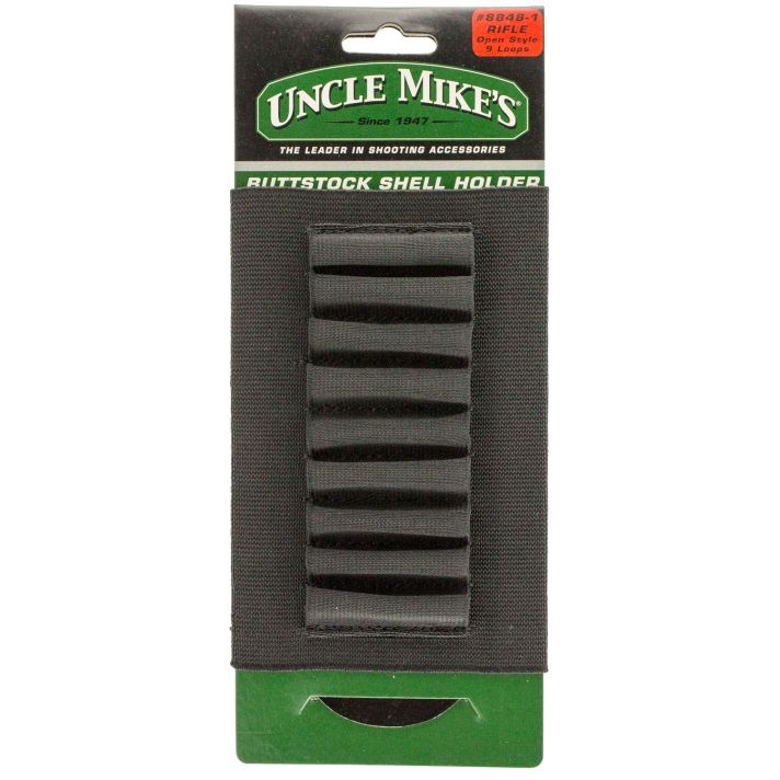 Uncle Mike's 88481 Buttstock Shell HolderBlack Nylon 9rd Rifle