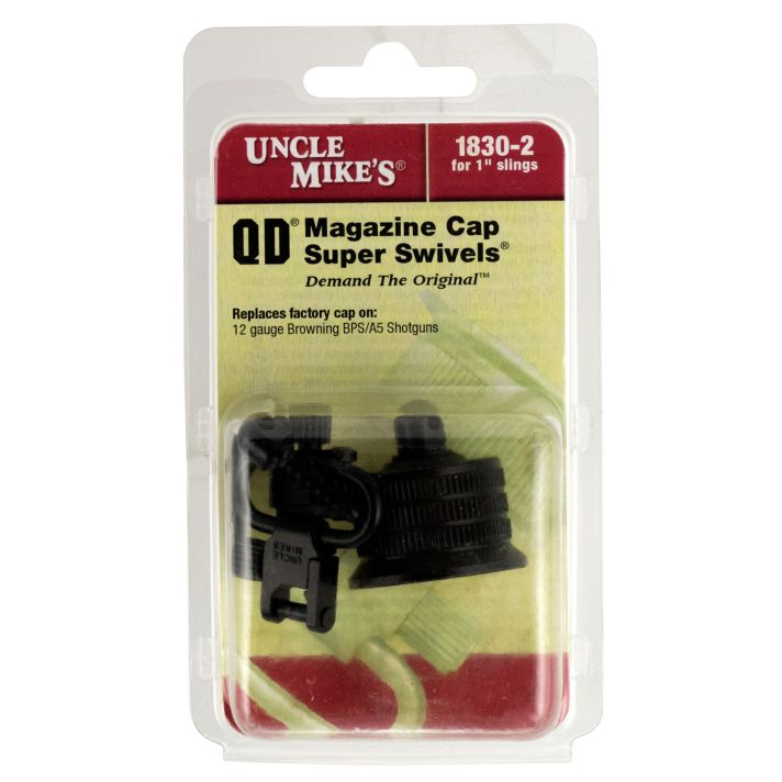 Uncle Mike's 18302 Mag Cap Swivel Set made of Steel with Blued Finish, 1