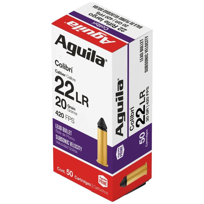 Aguila 1B220337 Colibri Rimfire 22LR 20gr Lead 50 Per Box/20 Case