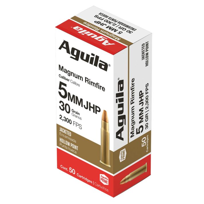Aguila 1B222406 Target & Range Rimfire 5mm Rem Mag 30gr Jacketed Hollow Point 50 Per Box/20 Case