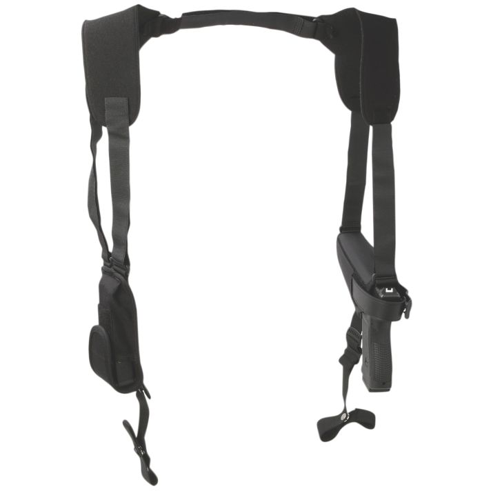 Uncle Mike's 77050 Pro-Pak Horizontal Shoulder Holster Shoulder Size 05 Black Nylon Harness Fits Large Frame Pistol Fits 4.50-5