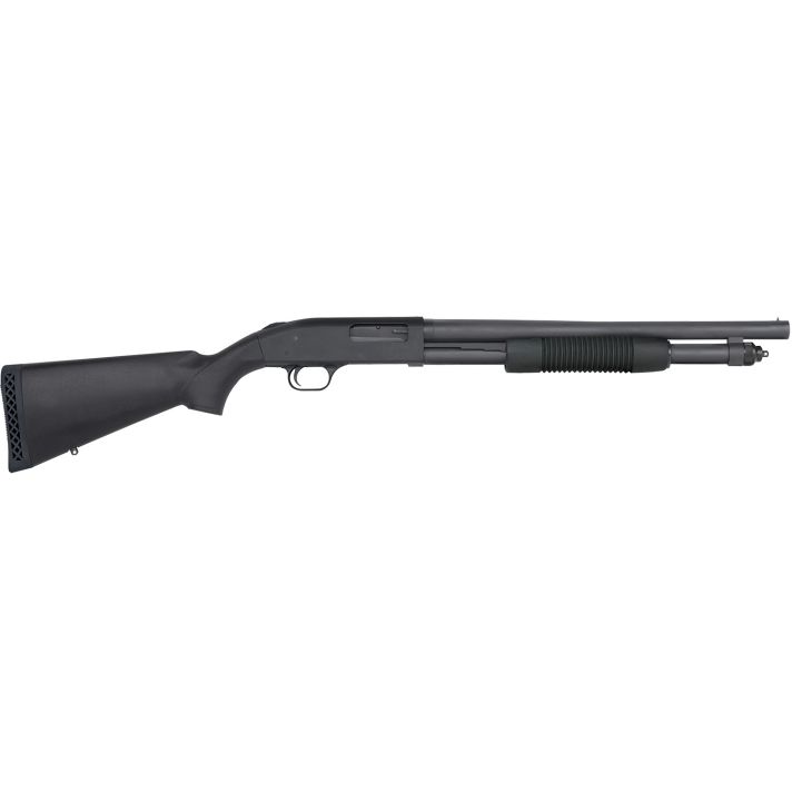 Mossberg 50778 590 Tactical 12 Gauge 6+1 3" 18.50" Cylinder Bore Barrel, Matte Blued Metal Finish, Dual Extractors, Drilled & Tapped Receiver, Synthetic Stock