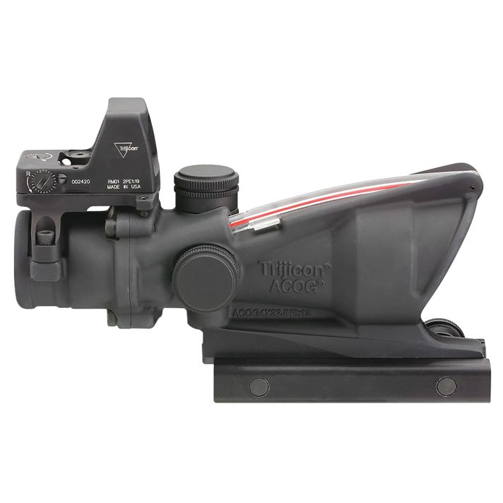 Trijicon 100550 ACOG Combo Matte Black 4x32mm Illuminated Red Crosshair .223 BDC Reticle