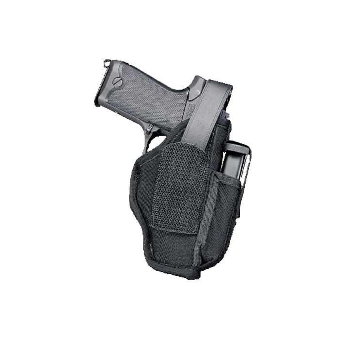 Uncle Mike's 70010 Sidekick Hip Holster IWB/OWB Size 01 Black Kodra Nylon Belt Clip Fits Medium Autos Fits 3-4