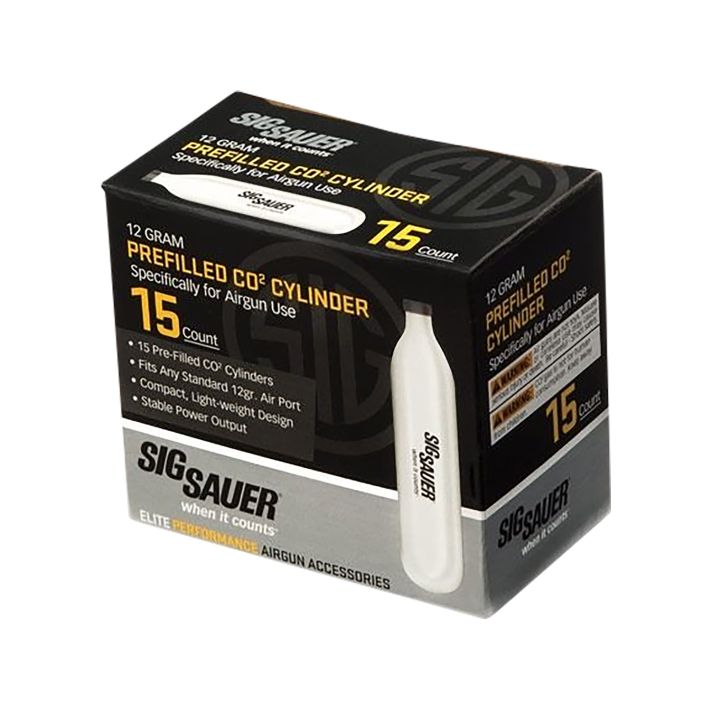 Sig Sauer Airguns AC1215 CO2 Cylinders 12 gram 15 Per Pack