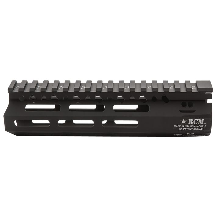 BCM MCMR7556BLK BCMGunfighter MCMR 7" M-LOK, Free-Floating Style Made of Aluminum with Black Anodized Finish for AR-Platform