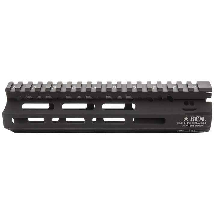 BCM MCMR8556BLK BCMGunfighter MCMR 8" M-LOK, Free-Floating Style Made of Aluminum with Black Anodized Finish for AR-Platform