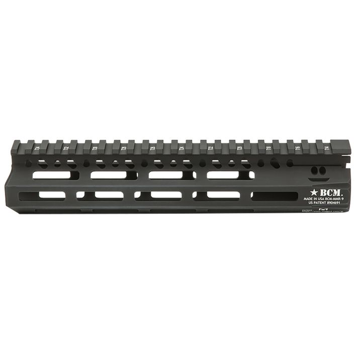 BCM MCMR9556BLK BCMGunfighter MCMR 9" M-LOK, Free-Floating Style Made of Aluminum with Black Anodized Finish for AR-Platform