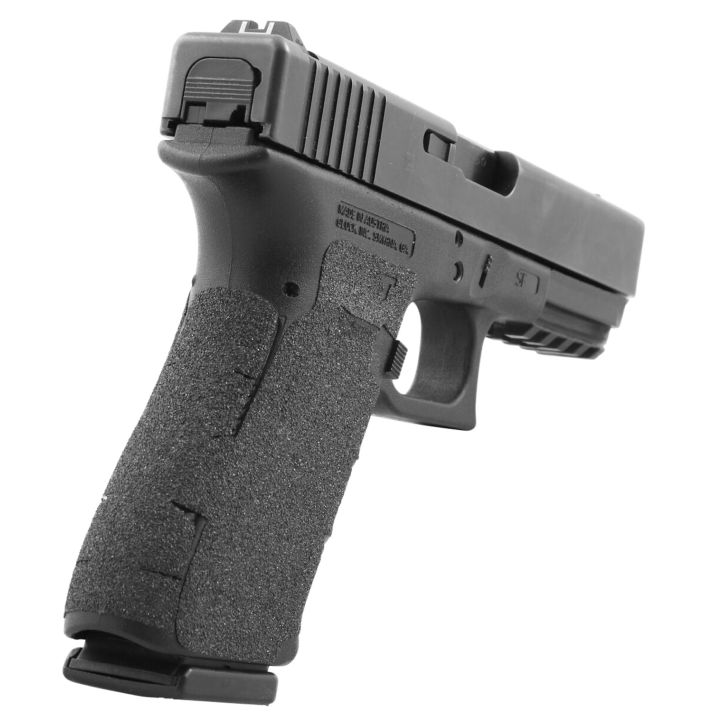 Talon Grips 384G Adhesive GripGlock Gen5 19/23/25/32/38/44 w/Large Backstrap, Black Textured Granulate