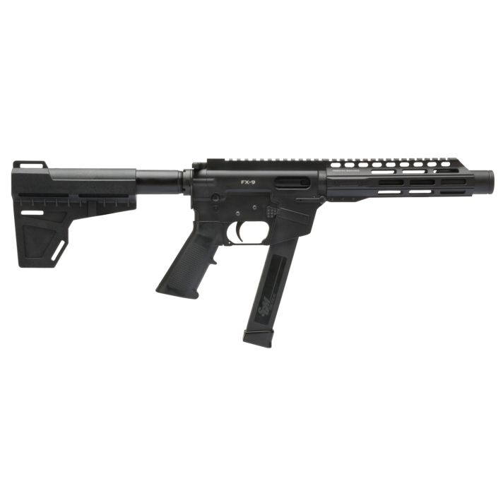 Freedom Ordnance FX9P8 FX-99mm Luger 8.25" 33+1 Black Hard Coat Anodized Black Polymer Grip KAK Shockwave Pistol Brace