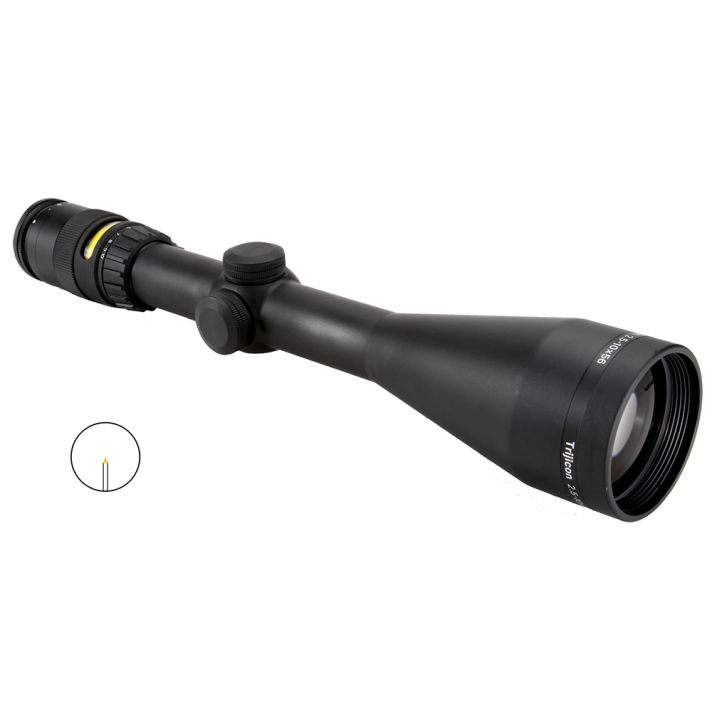Trijicon 200022 AccuPointBlack Hardcoat Anodized 2.5-10x56mm 30mm Tube Illuminated Amber Triangle Post Reticle