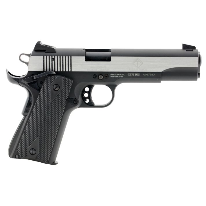 GSG GSG2210M1911S M191122 LR 5" 10+1 Black Hardcoat Anodized Stainless Steel Polished Slide Black Polymer Grip