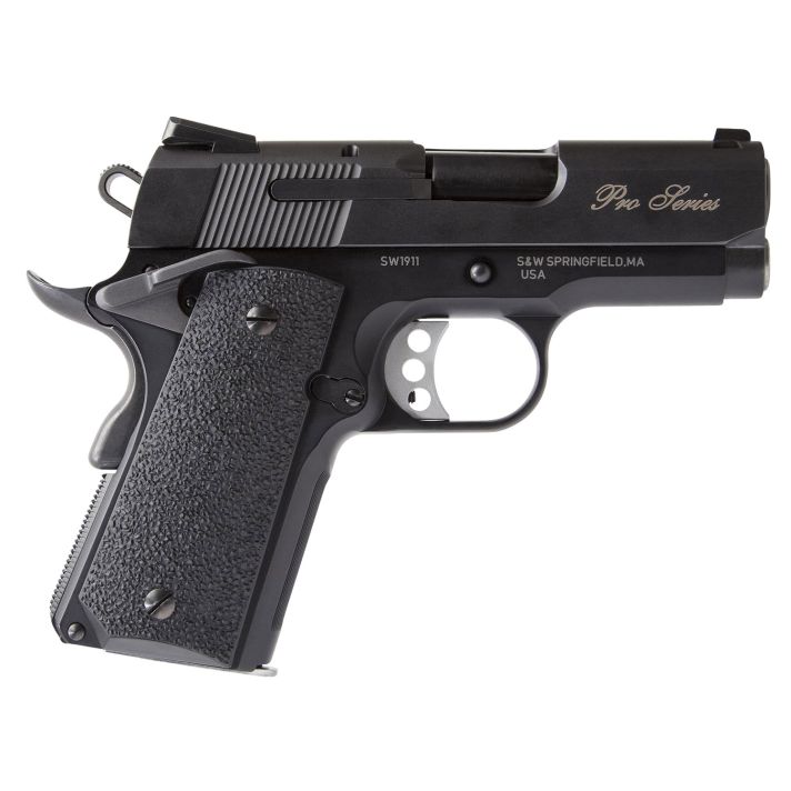 Smith & Wesson 178053 1911 Performance Center Pro *MA Compliant Sub-Compact Frame 9mm Luger 8+1, 3" Black Stainless Steel Barrel, Serrated Slide & Aluminum Frame w/Beavertail, Black Stippled Grip