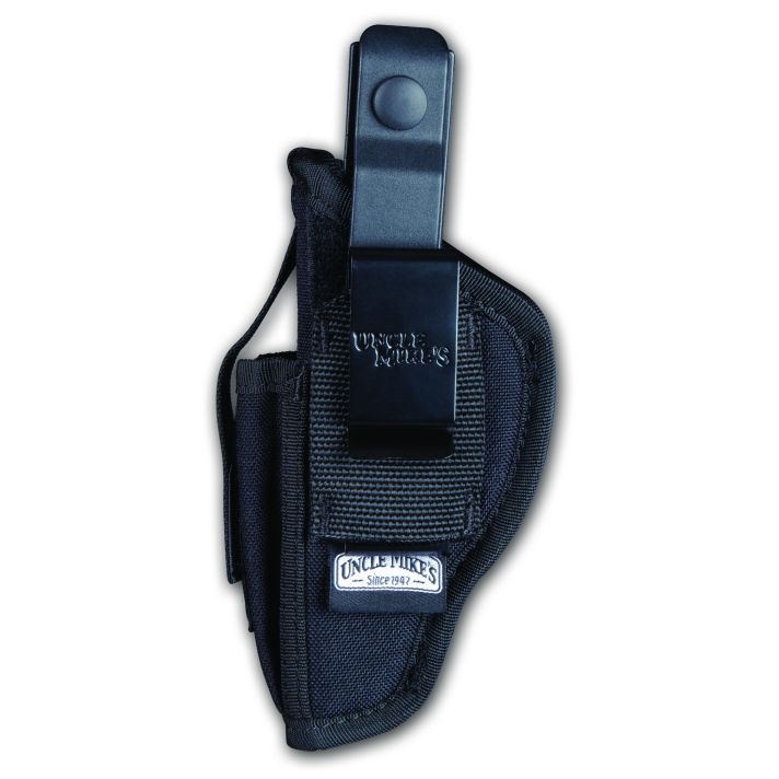 Uncle Mike's 70020 Sidekick Hip Holster IWB/OWB Size 02 Black Kodra Nylon Belt Clip Fits Med/Large DA Revolver Fits 3-4