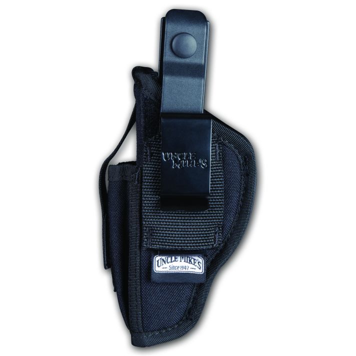Uncle Mike's 70360 Sidekick Hip Holster IWB/OWB Size 36 Black Kodra Nylon Belt Clip Fits Sm Frame 5/6 Rd Revolver w/Hammer Spur Fits 2.75-4