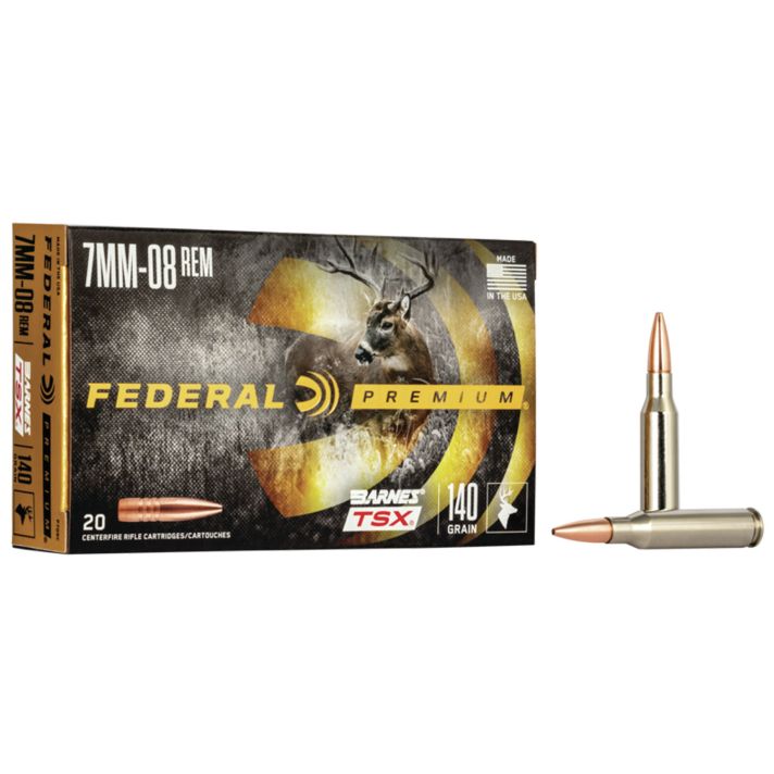 Federal P708C Premium7mm-08Rem 140gr Barnes TSX 20 Per Box/10 Case