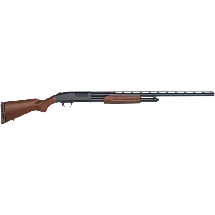 Mossberg 50120 500 All Purpose Full Size 12 Gauge Pump 3" 5+1 28" Blued Vent Rib Barrel, Blued Integral Scope Mount Steel Receiver, Fixed Hardwood Stock, Right Hand, Accu-Set Chokes