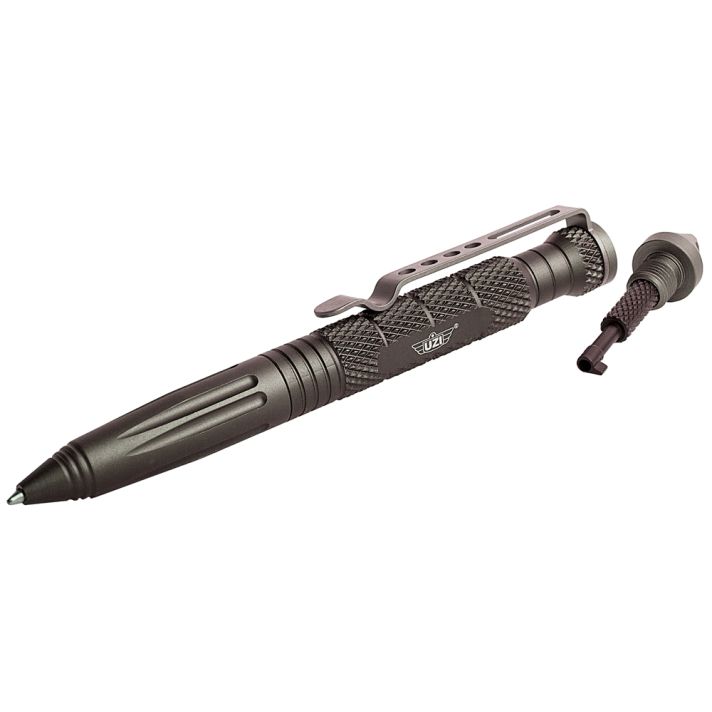 Uzi Accessories UZITACPEN6GM Tactical PenGun Metal Aluminum 6" Features Glass Breaker/Cuff Key