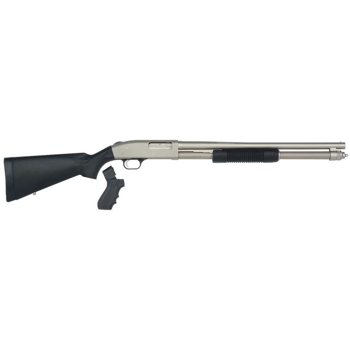Mossberg 50299 590 Mariner 12 Gauge 8+1 3" 20" Cylinder Bore Barrel, Silver Marinecote Barrel/Receiver, Synthetic Stock, Includes Pistol Grip Conversion Kit
