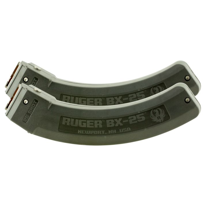 Ruger 90548 BX-25 Value Pack 25rd Magazine Fits Ruger 10/22/SR/77/Charger 22LR BX-25 Black 2 Pack