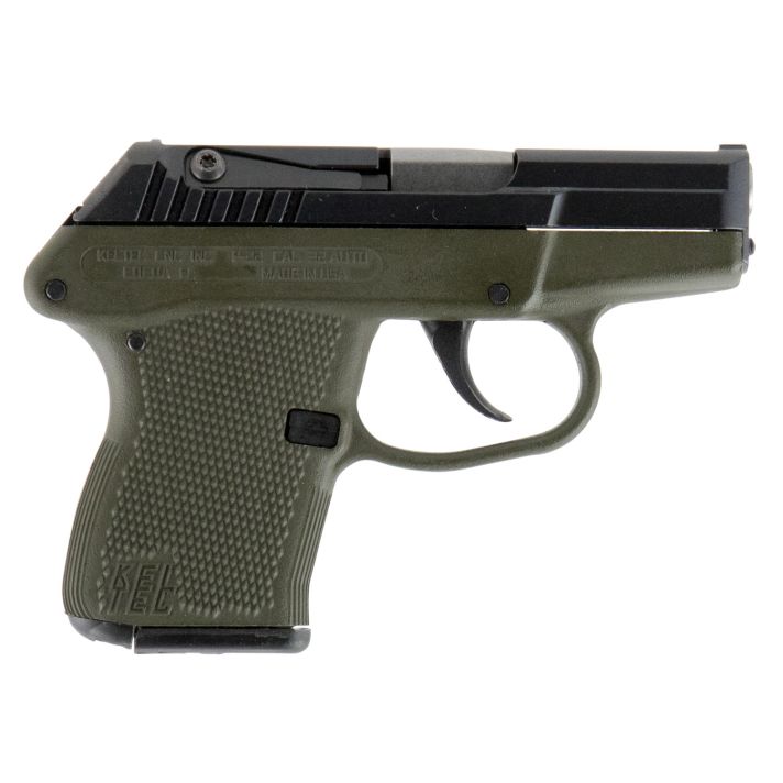 Kel-Tec P32BGRN P-3232 ACP Caliber with 2.68" Barrel, 7+1 Capacity, Green Finish Aluminum Frame, Serrated Blued Steel Slide & Green Polymer Grip